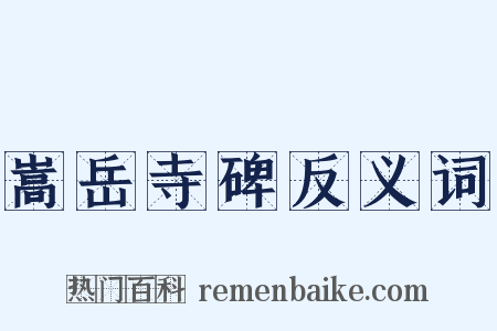 嵩岳寺碑反义词是什么意思的图片